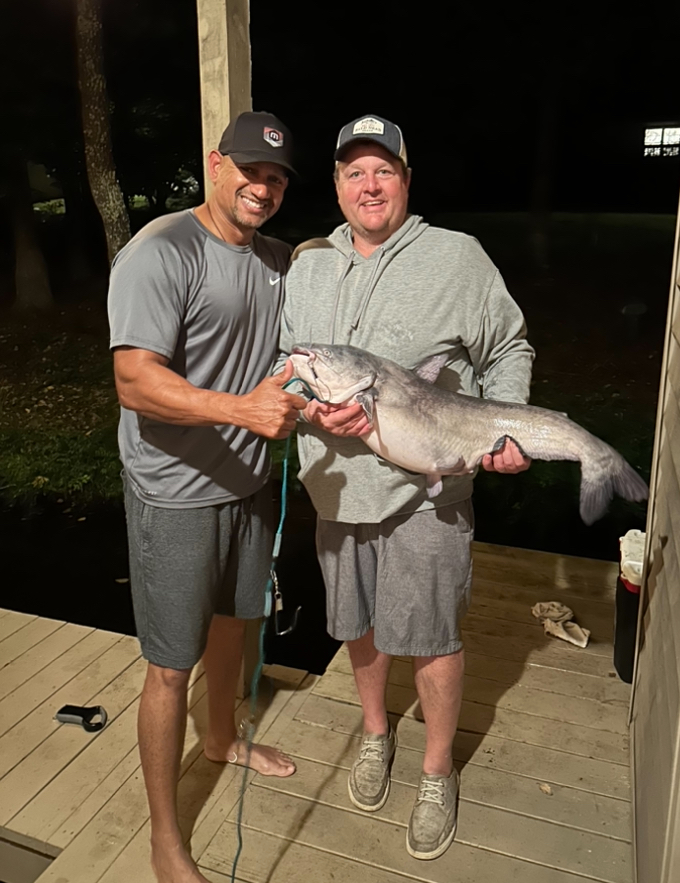 A large catfish caught on Lake Gaston near Smith Creek, 2025